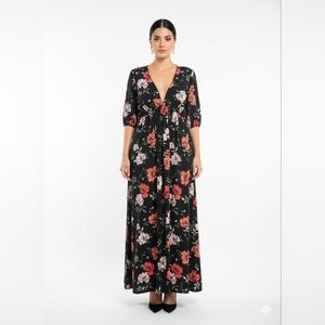 ASOS Elegant Floral V-Neck Maxi Dress
